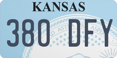 KS license plate 380DFY