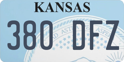 KS license plate 380DFZ
