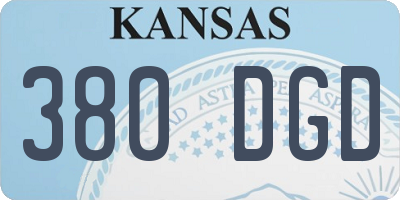 KS license plate 380DGD