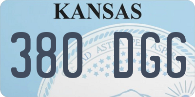 KS license plate 380DGG