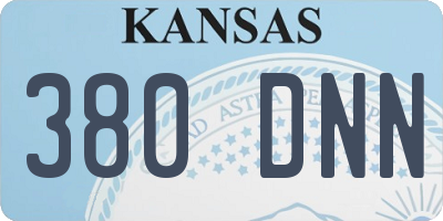 KS license plate 380DNN