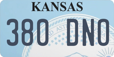 KS license plate 380DNO