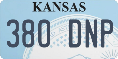 KS license plate 380DNP