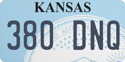KS license plate 380DNQ