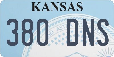 KS license plate 380DNS