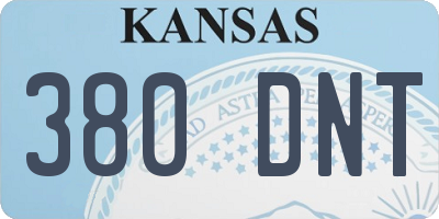 KS license plate 380DNT