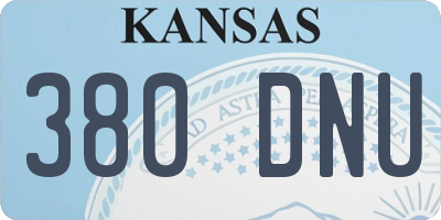 KS license plate 380DNU