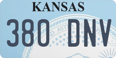 KS license plate 380DNV