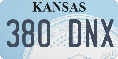 KS license plate 380DNX
