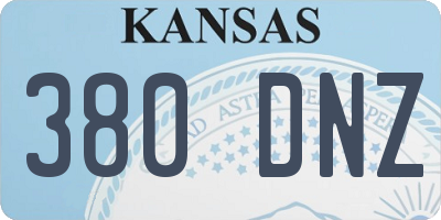 KS license plate 380DNZ