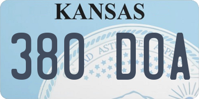 KS license plate 380DOA