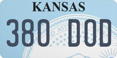 KS license plate 380DOD