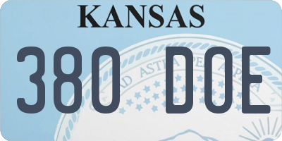 KS license plate 380DOE