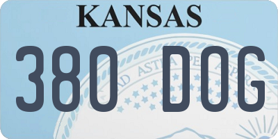 KS license plate 380DOG