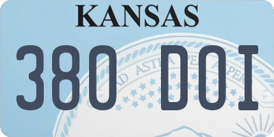 KS license plate 380DOI