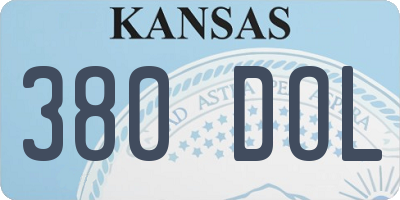 KS license plate 380DOL