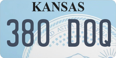 KS license plate 380DOQ