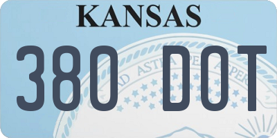 KS license plate 380DOT