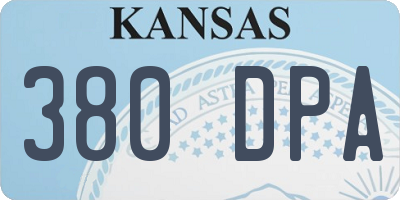 KS license plate 380DPA
