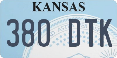 KS license plate 380DTK