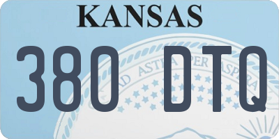 KS license plate 380DTQ