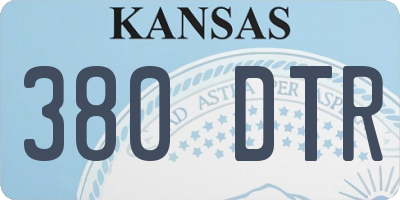 KS license plate 380DTR