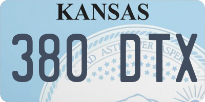 KS license plate 380DTX