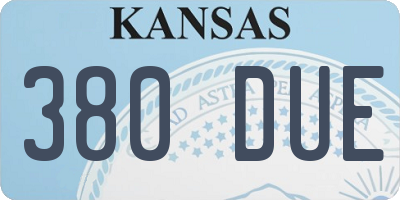 KS license plate 380DUE