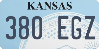 KS license plate 380EGZ