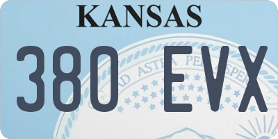 KS license plate 380EVX