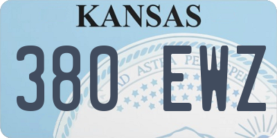 KS license plate 380EWZ
