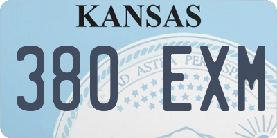 KS license plate 380EXM