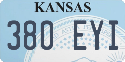 KS license plate 380EYI
