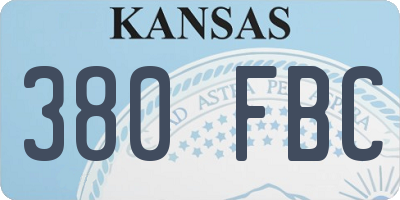 KS license plate 380FBC