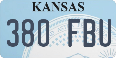 KS license plate 380FBU
