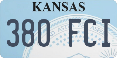 KS license plate 380FCI