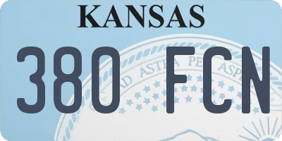 KS license plate 380FCN