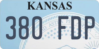KS license plate 380FDP