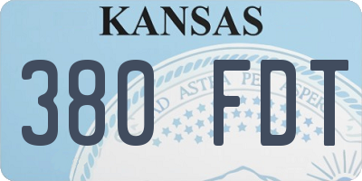 KS license plate 380FDT