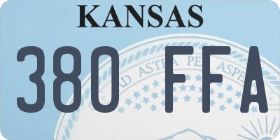KS license plate 380FFA