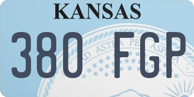 KS license plate 380FGP