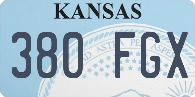KS license plate 380FGX