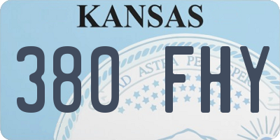 KS license plate 380FHY