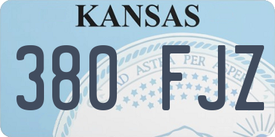 KS license plate 380FJZ
