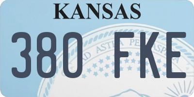 KS license plate 380FKE