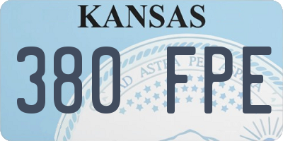 KS license plate 380FPE