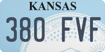 KS license plate 380FVF