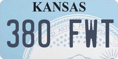 KS license plate 380FWT