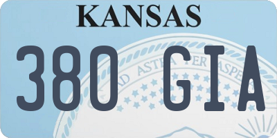 KS license plate 380GIA
