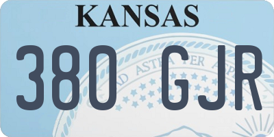 KS license plate 380GJR